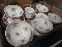 TRAY OF ASST CHINA DISHES, CUPS ETC