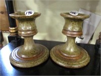 PR OF PETER POWNING CANDLEHOLDERS-1 CHIPPED