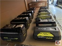 Ryobi 16 Ryobi batteries assorted sizes 40 volts