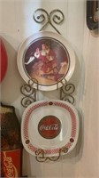 Coca-Cola Christmas Platters & Holder