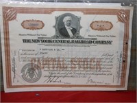 Vintage New York Central Railroad Company Stock