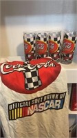 (4) Coca-Cola NASCAR Glasses & Shirt