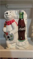Coca-Cola Artistic Polar Bear Cookie Jar