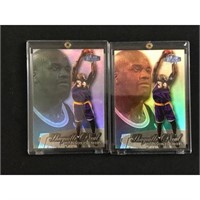 Two 1999 Flair Showcase Shaquille O'neal Cards