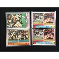 4 1973 Topps Football Miami Dolphins Playoff Cards