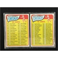 Two 1965 Topps Baseball Checklist Cards