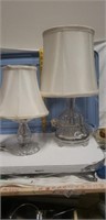 2 vintage glass lamps