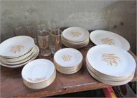 Fire King Wheat Pattern Dishware and Glasses