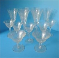 Etched Stemware Cornflower Style