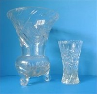 Crystal Pinwheel Footed Vase