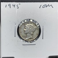 1945 MERCURY SILVER DIME