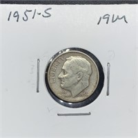 1951-S ROOSEVELT SILVER DIME