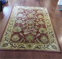 Cranberry and Moss green area rug - FR