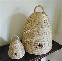 Wicker look beehive shaped decor