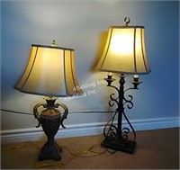 2 Large Table Top Lamps -LR