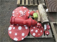 Decorative Mushrooms & Fire Hydrant