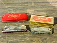 2 Hohner chromatic harmonicas