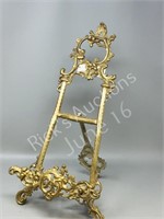 ornate brass easel - 17" tall