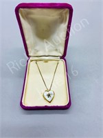 gold filled heart shaped locket and chain