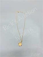 18k Madonna pendant and chain 4.4 grams