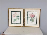 pair- ornate framed floral prints
