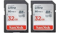 2PCS SANDISK ULTRA SDHC UHS-1 CARD 32GB