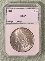 1885 PCI Morgan Silver Dollar MS67