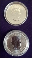 (2) 1-Ounce Elizabeth ll Coins 2009-2012