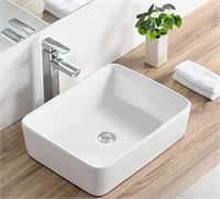Open Box Bathroom Vessel Sink and Rectangular Whit