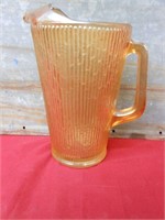 Vintage Classic Amber Carnival Glass Pitcher