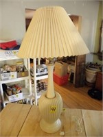 WHITE TABLE LAMP, 33" T