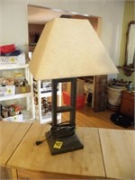 BLACK TABLE LAMP, 28" T