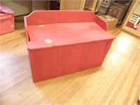 RED WOOD TOY CHEST