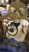 French Revival shield shape gilted foyer mirror