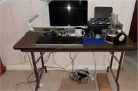 Folding Table, Magnifying Task Lamp, 19" Hp
