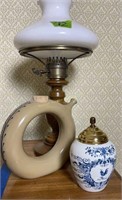Delaware Delft Tobacco Jar, Decanter, Table Lamp