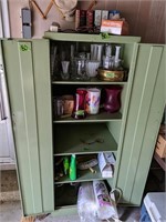 24x20x64" Green Metal Cabinet With Contents. M
