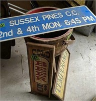 Sussex Pine Cc Metal Sign, Decorative Signs,