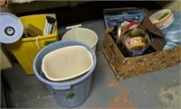 Trash Cans, Bucket, Bookends, Tins Etc