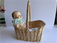 Vintage Baby in Basket