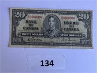 1937 Bank Of Canada $20 bill