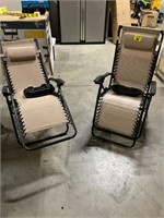 Set of 2 Adjustable Zero Gravity Lounge Chairs