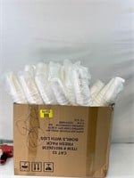 Box filled with foam cups