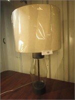 Cool Glass Base Lamp with Linen Shade