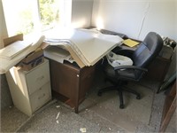DESK, CHAIR,FILE CABINET AND CONTENTS
