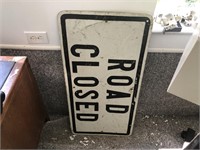 METAL ROAD CLOSED SIGN