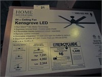 H D Kensgrove 64" LED Espresso Bronze Ceiling Fan