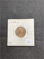 Rare 1974-S WWII Wheat Cent MS High Grade