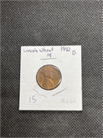 Rare 1942-D WWII Wheat Cent MS60 High Grade