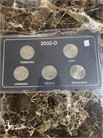 2002-D State Quarter Set  TN-OH-LA-IN-MS